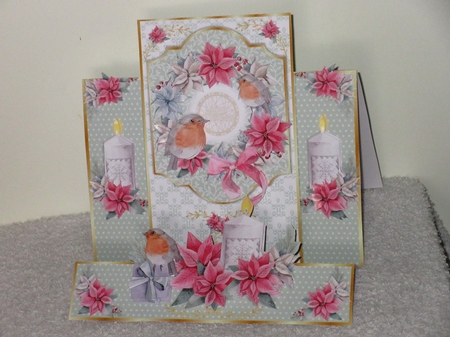 FRAME STEPPER CARD - Robins, Wreaths & Candles by Wayne Swan