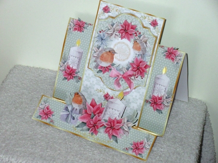FRAME STEPPER CARD - Robins, Wreaths & Candles by Wayne Swan