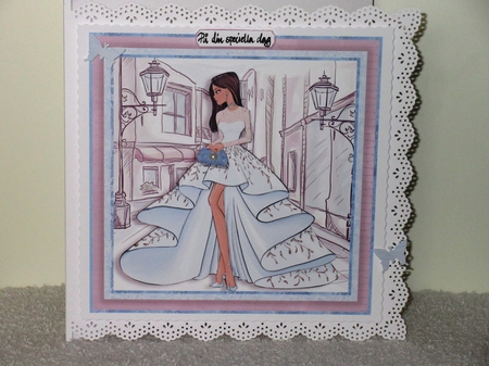 GLAMOROUS LADY BLUE DRESS 7.5 Decoupage & Insert Kit by Wayne Swan
