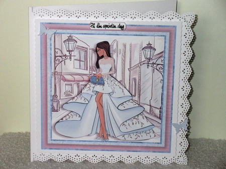 GLAMOROUS LADY BLUE DRESS 7.5 Decoupage & Insert Kit by Wayne Swan