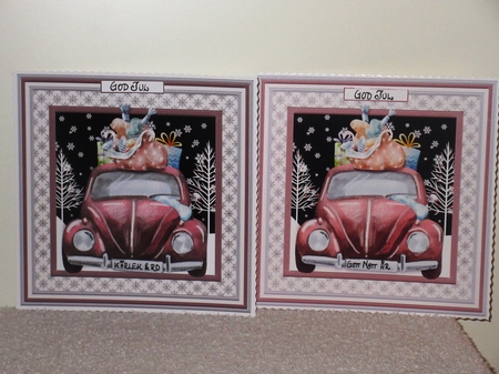 CHRISTMAS BEETLE CAR 7.5 Decoupage & Insert Mini Kit by Wayne Swan