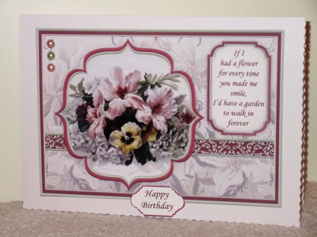 LILIES & PANSIES SPRAY A5 Card Topper & Pyramage  by Wayne Swan