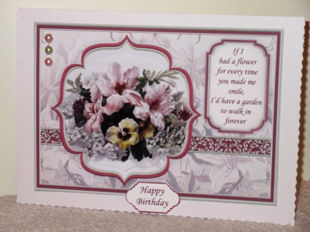 LILIES & PANSIES SPRAY A5 Card Topper & Pyramage  by Wayne Swan
