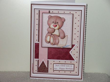 JUST A LITTLE NOTE FROM BEAR A5 Decoupage Kit All Occasions by Wayne Swan