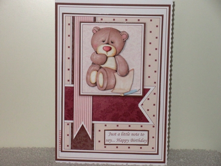 JUST A LITTLE NOTE FROM BEAR A5 Decoupage Kit All Occasions by Wayne Swan