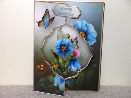 Blue Poppies - Offset Front Card Mini Kit by Wayne Swan