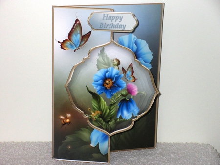 Blue Poppies - Offset Front Card Mini Kit by Wayne Swan