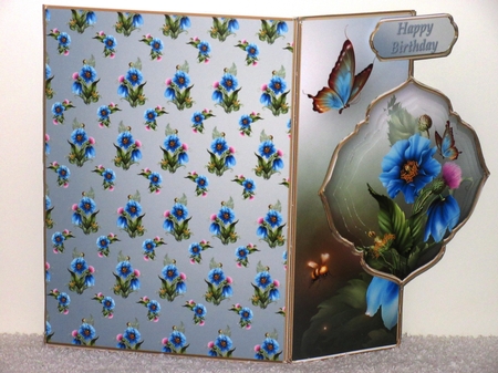 Blue Poppies - Offset Front Card Mini Kit by Wayne Swan
