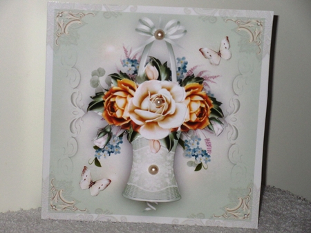 Vintage Cream Golden Flowers Basket Mini Kit by Wayne Swan
