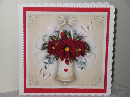 Vintage Red Flowers Basket Mini Kit by Wayne Swan