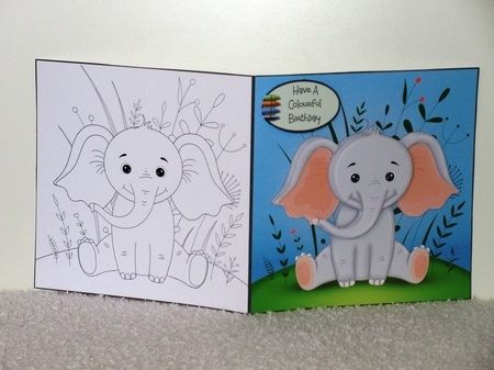 Colour Me Card Kit - Elephant by Wayne Swan