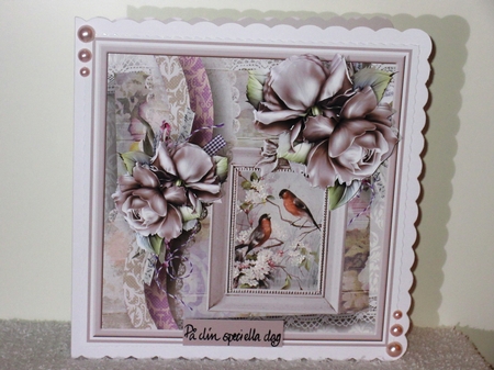 Birds, rose and lace by Wayne Swan