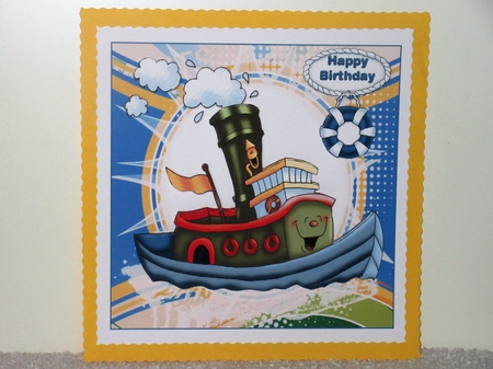 7x7 fun tug boat birthday 1 mini kit by Wayne Swan