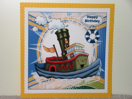 7x7 fun tug boat birthday 1 mini kit by Wayne Swan