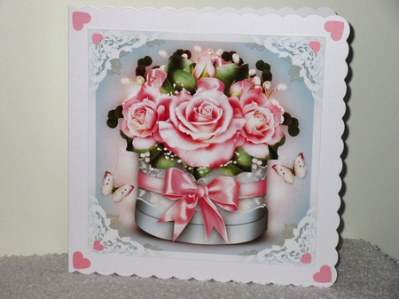 Gift Box with Pink Roses Card Mini Kit by Wayne Swan