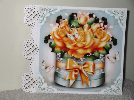 Gift Box with Yellow Orange Roses Card Mini Kit by Wayne Swan