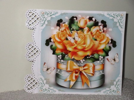 Gift Box with Yellow Orange Roses Card Mini Kit by Wayne Swan