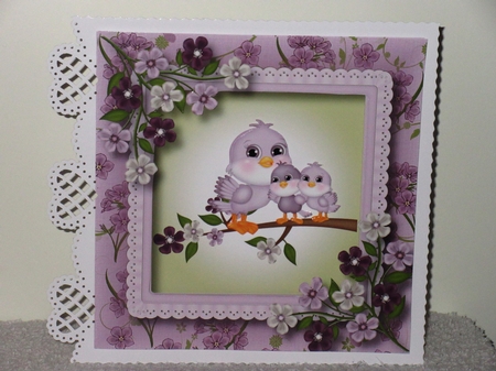 Mummy & 2 Baby Birds - mothers day or birthday by Wayne Swan