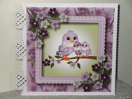 Mummy & 2 Baby Birds - mothers day or birthday by Wayne Swan