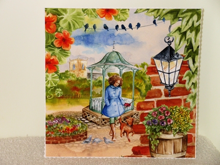 The Village Green Watercolour Scenes 8x8 200 Dpi by Wayne Swan