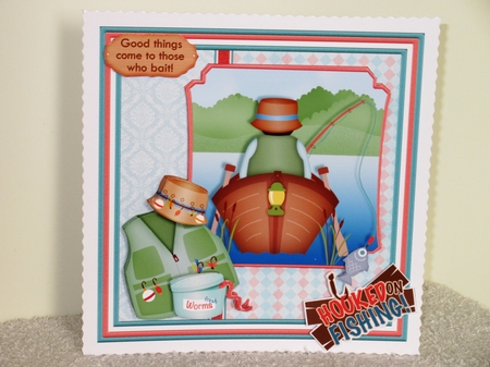 HOOKED ON FISHING 7.5 Decoupage & Insert Kit by Wayne Swan