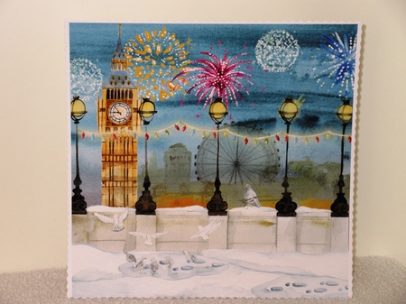 Winter in London Town Watercolour Scenes 8x8 200 Dpi by Wayne Swan