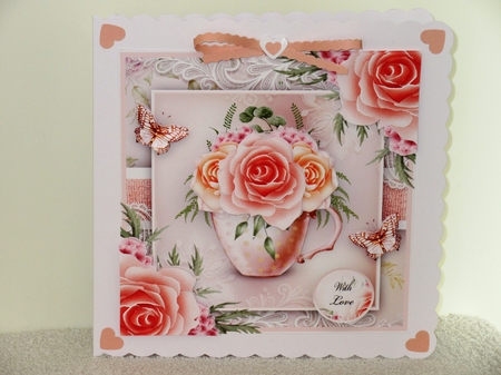 Watercolor Pink Cup with Flowers Mini Kit by Wayne Swan