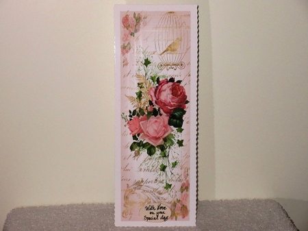 Vintage Pink Roses & Ivy Lge DL by Wayne Swan