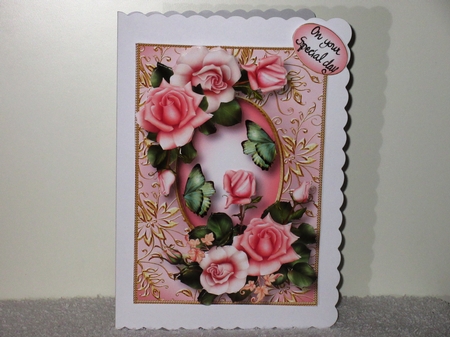 Gilded Frame & Blush Pink Roses by Wayne Swan