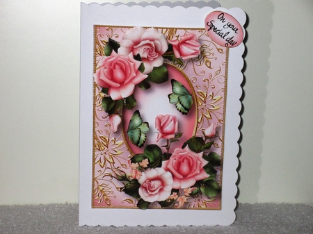 Gilded Frame & Blush Pink Roses by Wayne Swan
