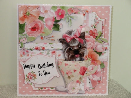 Little Tea Cup Terrier 7x7 Card Front & Insert Mini Kit by Wayne Swan