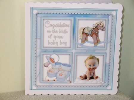 New baby boy squares 8x8 Mini Kit by Wayne Swan