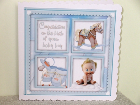 New baby boy squares 8x8 Mini Kit by Wayne Swan