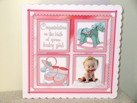 New baby girl squares 8x8 Mini Kit by Wayne Swan