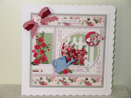 HOLLYHOCKS 7.5 Decoupage & Insert Various Occasions by Wayne Swan