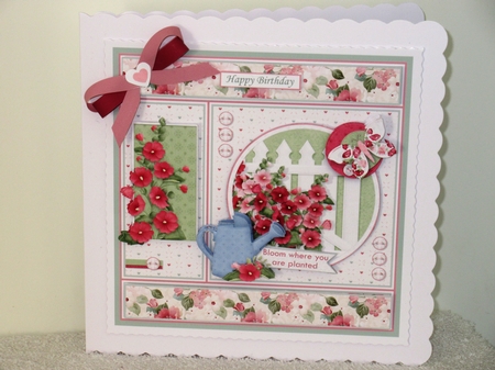HOLLYHOCKS 7.5 Decoupage & Insert Various Occasions by Wayne Swan