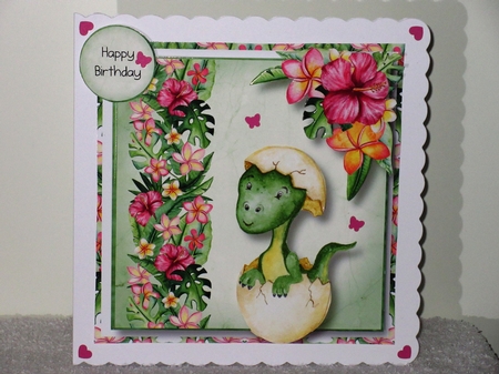 Dinosaur Tropical Birthday 1 by Wayne Swan