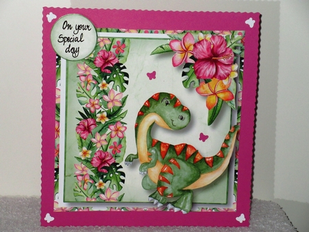 Dinosaur Tropical Birthday 3 by Wayne Swan