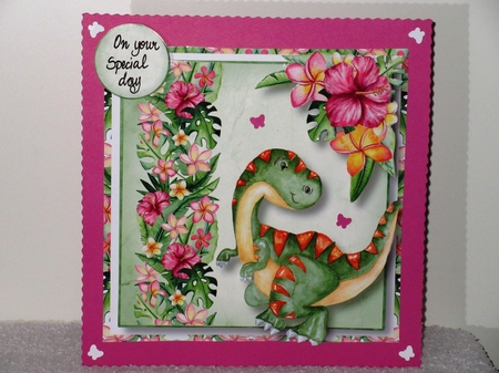 Dinosaur Tropical Birthday 3 by Wayne Swan