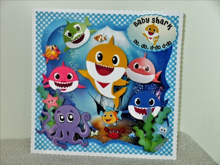 Baby Shark 7x7 Card Front & Insert Mini Kit by Wayne Swan