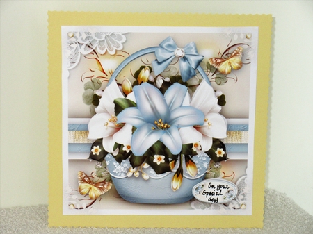 Basket with Soft Blue Lilies Mini Kit by Wayne Swan
