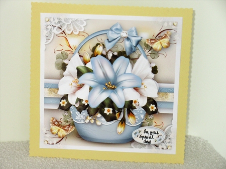 Basket with Soft Blue Lilies Mini Kit by Wayne Swan