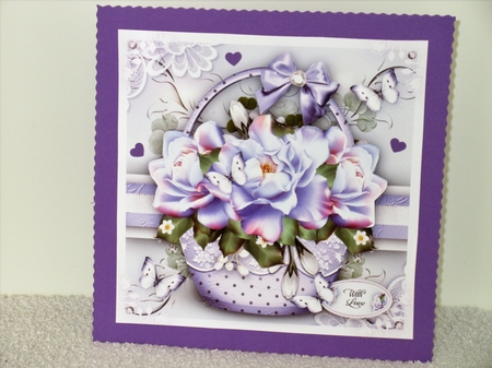 Basket with Lilac Roses Card Mini Kit by Wayne Swan