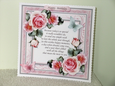 CHOICE OF VERSES & ROSES All Occasions 7.5 Decoupage & Insert Kit by Wayne Swan