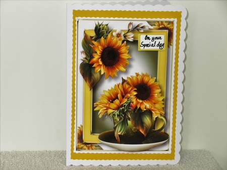 Teacup, Saucer & Flowers - Sunflowers by Wayne Swan
