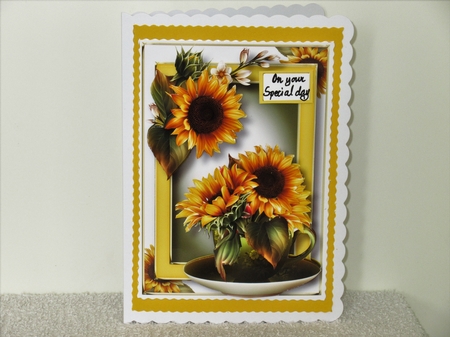 Teacup, Saucer & Flowers - Sunflowers by Wayne Swan