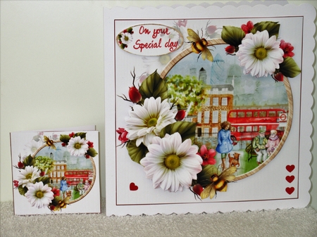 8x8 London town with flowers choice of scenes 2 mini kit by Wayne Swan