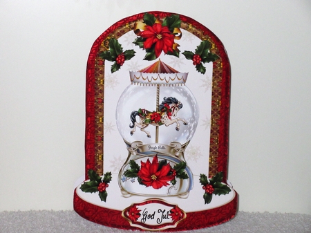 Christmas A5 Platform Carousel Horse Snow Globe Mini Page Kit by Wayne Swan