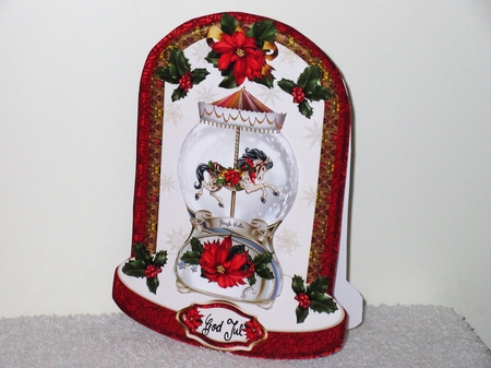 Christmas A5 Platform Carousel Horse Snow Globe Mini Page Kit by Wayne Swan