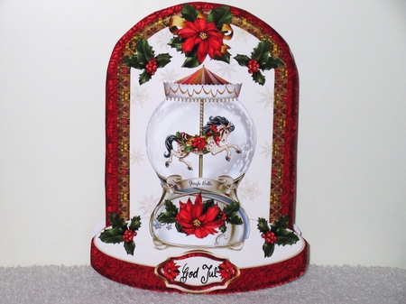 Christmas A5 Platform Carousel Horse Snow Globe Mini Page Kit by Wayne Swan